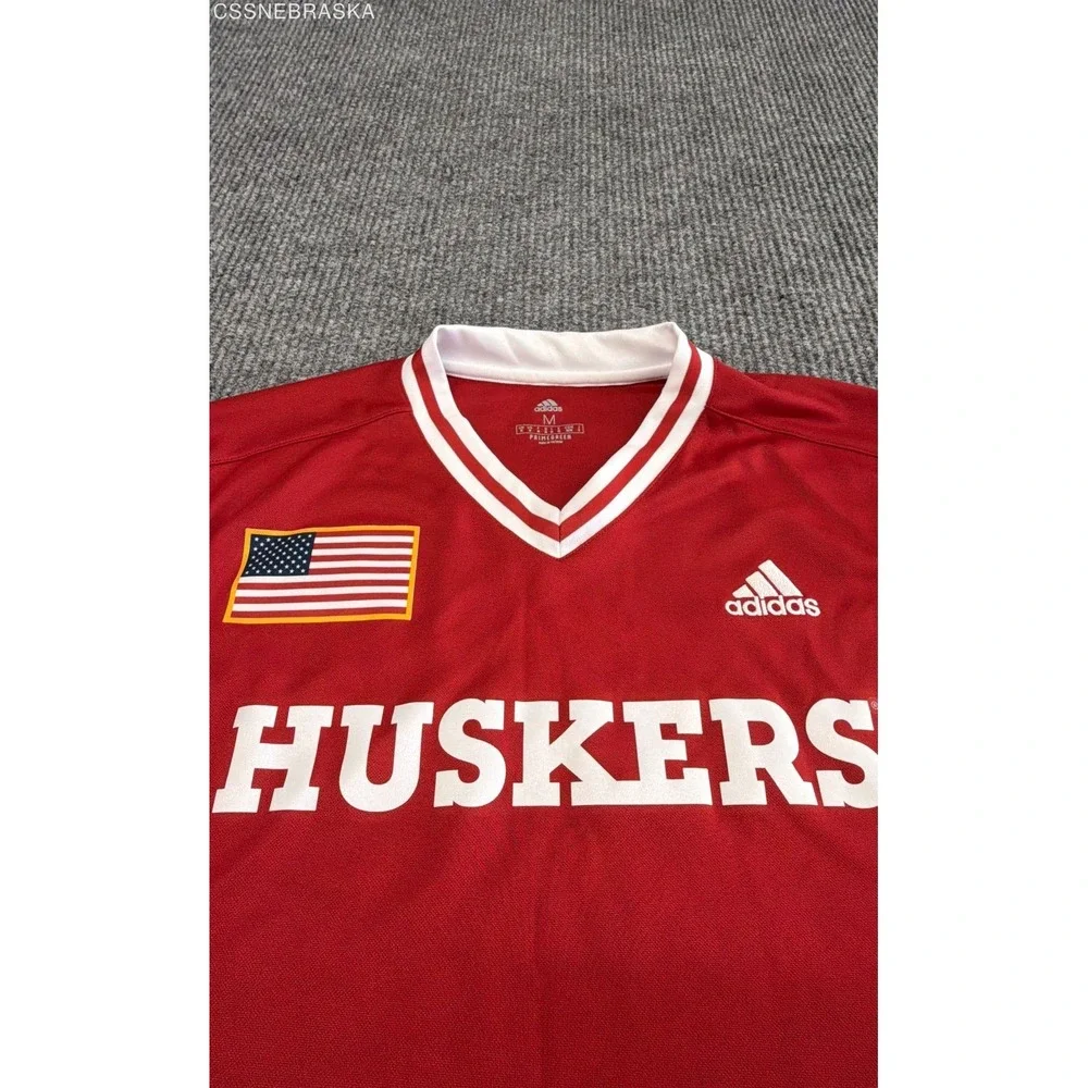 adidas Men's Nebraska Huskers Jersey Red NCAA Football Big 10 Primegreen Sz M